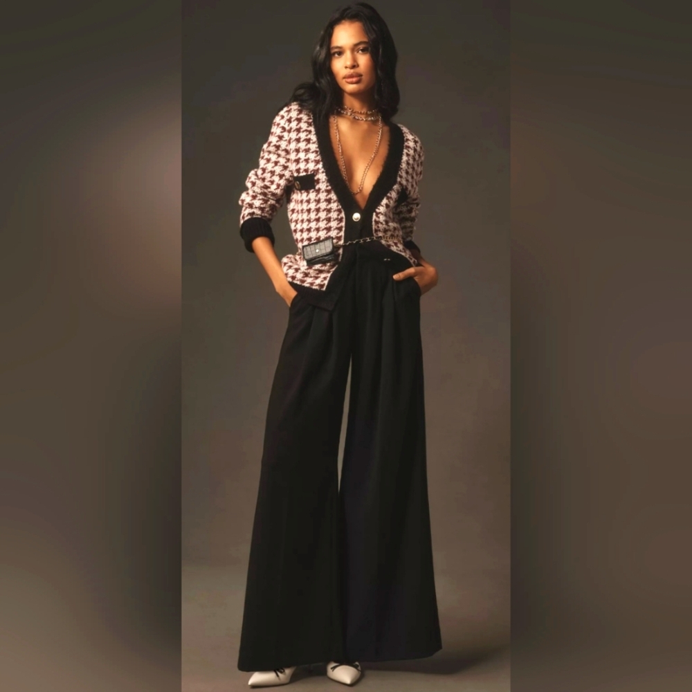 Anthropologie Maeve The Avery Black Wide Leg Pants Size 2 New With Tags Pleated - Picture 14 of 14